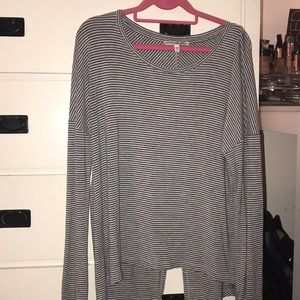 Express black and white striped top